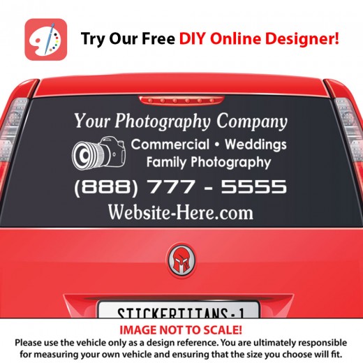 Rear Glass  Decal - Photography Business 1